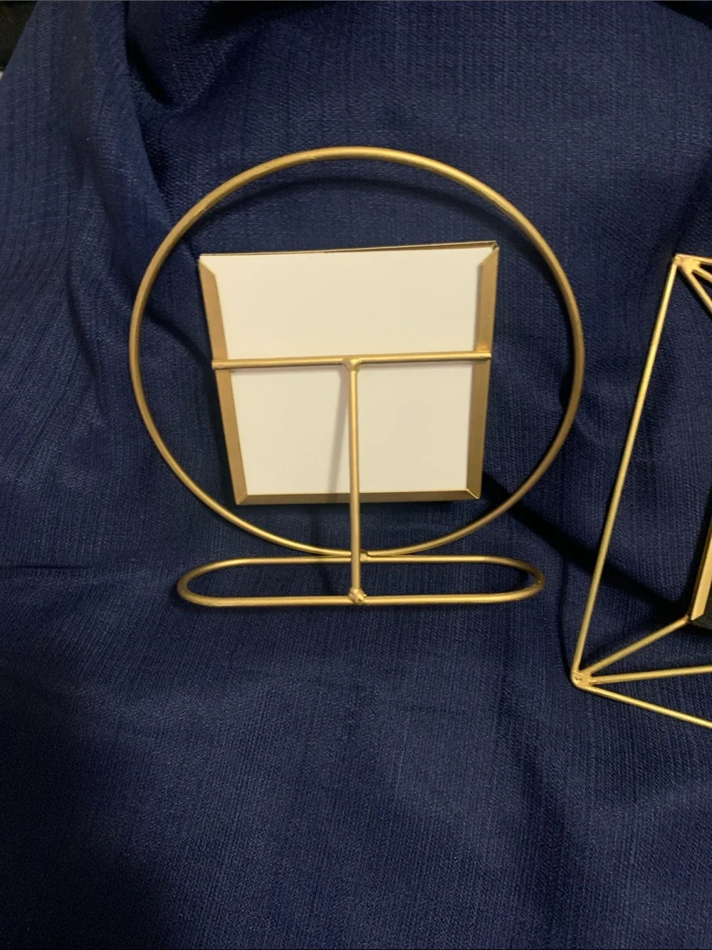 Cynthia Rowley Metallic Gold Geometric Wire Photo Frame Plus Another Gold Frame